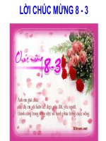 LỜI CHÚC MỪNG 8 - 3