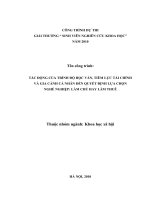 TÁC ĐỘNG CỦA TRÌNH ĐỘ HỌC VẤN, TIỀM LỰC TÀI CHÍNH  VÀ GIA CẢNH CÁ NHÂN ĐẾN QUYẾT ĐỊNH LỰA CHỌN  NGHỀ NGHIỆP: LÀM CHỦ HAY LÀM THUÊ