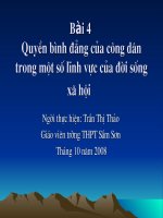 Bai 4: Quyen binh dang cua cong dan trong mot so linh vuc cua doi song xa hoi