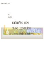 Khối lượng riêng - Trọng lượng riêng