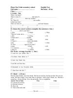 kiểm tra tiếng anh 6 lần 4