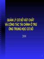 Quản lý CSVC và công tác tài chính ở trường THCS