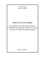 HOÀN THIỆN KẾ TOÁN TIÊU THỤ SẢN PHẨM VÀ  XÁC ĐỊNH KẾT QUẢ TIÊU THỤ TẠI CÔNG TY CỔ PHẦN SẢN XUẤT VÀ THƯƠNG MẠI NHỰA HÒA PHÁT