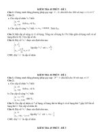 ĐỀ KIỂM TRA 1 TIẾT ĐS 11NC CHƯƠNG III