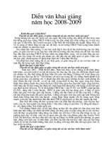 DIỄN VĂN KHAI GIẢNG 2008-2009