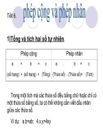 Tiết 6: Phép cộng và phép nhân