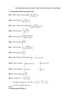 CÁC PHƯƠNG PHÁP TÌM NGUYÊN HÀM - TÍCH PHÂN