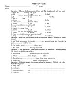 đề kiểm tra tiéng anh 7