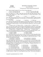 đề hóa thi thử đại học