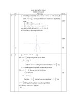 đấp án KT kỳ I toán 10