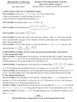 Đề thi đại học môn Toán khối A năm 2013