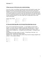 Đề kiểm tra phụ đạo TA L9