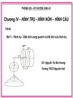 HÌNH TRỤ DIỆN TÍCH XUNG QUANH VÀ THE TÍCH HÌNH TRỤ