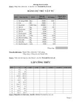 Bài Tập Excel cơ bản , Nâng Cao