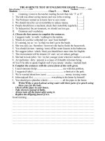 Đề kiểm tra chất lượng giữa kỳ 2 - Tiếng Anh 9