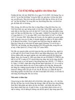 CẢI TỔ HỆ THỐNG NGHIÊN CỨU KHOA HỌC