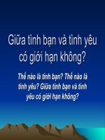 TÌNH YÊU VÀ TÌNH BẠN