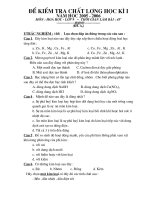 Đề kiểm tra Hóa 9 học kì I