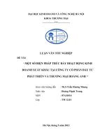 Một số Biện pháp thúc đẩy hoạt động xuất khẩu ở Công ty cổ phần đầu tư phát triển và thương mại Hoàng Anh 