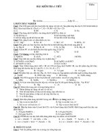 Bài kiểm tra (KLK + KLKT) Lóp 12