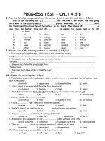 PROGRESS TEST FOR UNIT 456