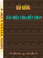 dấu hiệu chia hết cho 9