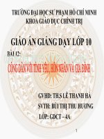 Bài 12: Công Dân với tình yêu hôn nhân và gia đình