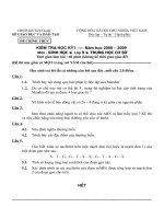 Đề-Đáp HSG Sinh cấp Tỉnh (08-09)