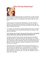 TIẾNG VIỆT ĐANG KHỦNG HOẢNG ?