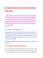 BÝ QUYẾT GIÚP NGHE GIẢNG TỐT