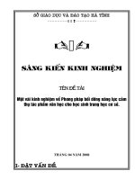 Một Vài kinh nghiệm về phương pháp bồi dưỡng năng lực cảm thụ môn ngữ văn THCS