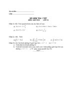 de kiem tra 1 tiet chuong IV- tich phan