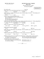 Đề kiểm tra 15 phút trắc nghiệm chương 4_Mã đề 357