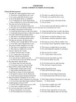 EXERCISES (SOME COMMON PATERNS IN ENGLISH)
