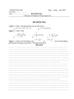 đề kiểm tra và đáp án chương 3 lớp 12