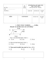 ĐỀ KIỂM TRA GIỮA HỌC KÌ II TOÁN LỚP 4