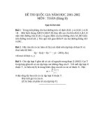 Đề thi toán Quốc gia lần 3