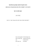 THỰC TRẠNG THU HÚT FDI Ở TỈNH VĨNH PHÚC