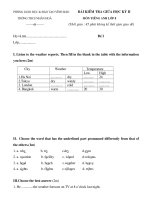 Một số đề KT Tiếng Anh 8