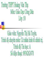 Sự vận động và PT của TGVC