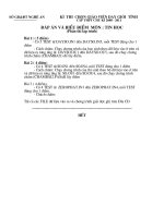 Đáp án đề thi GVG tỉnh Nghệ an