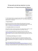 Nếu bạn muốn máy tính chạy nhanh hơn và an tòan