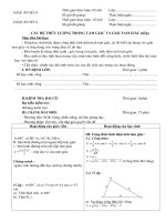 CÁC HỆ THỨC LƯỢNG TRONG TAM GIÁC