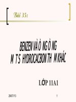 BAI 35; BENZEN VA CAC DONG DANG