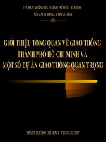 GIỚI THIỆU TỔNG QUAN VỀ GIAO THÔNG THÀNH PHỐ HỒ CHÍ MINH