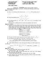 Tuyển sinh 10 chuyên toán 04 (có đáp án)