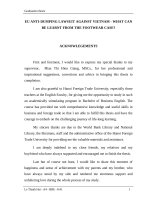 EU ANTI-DUMPING LAWSUIT AGAINST VIETNAM - WHAT CAN BE LEARNT FROM THE FOOTWEAR CASE?