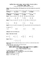 Đề kiểm tra GKII - Toán lop 4- 08-09