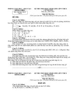 Đề thi HS giỏi Hóa lớp 9-năm học 2008-2009