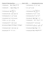 Tổng hợp Bài tập ôn thi TNTHPT Phương trình mũ và loga